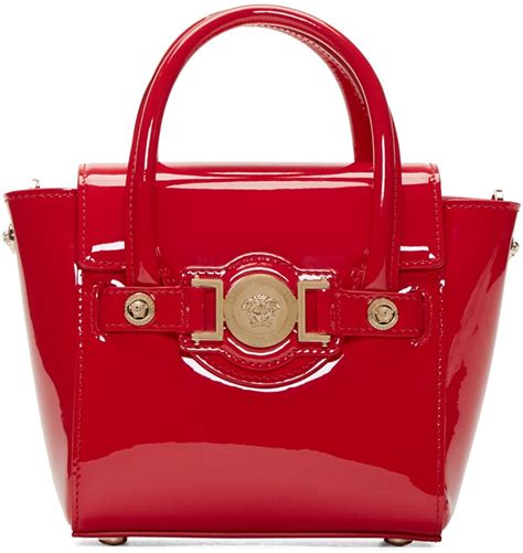 red versace patent leather bag